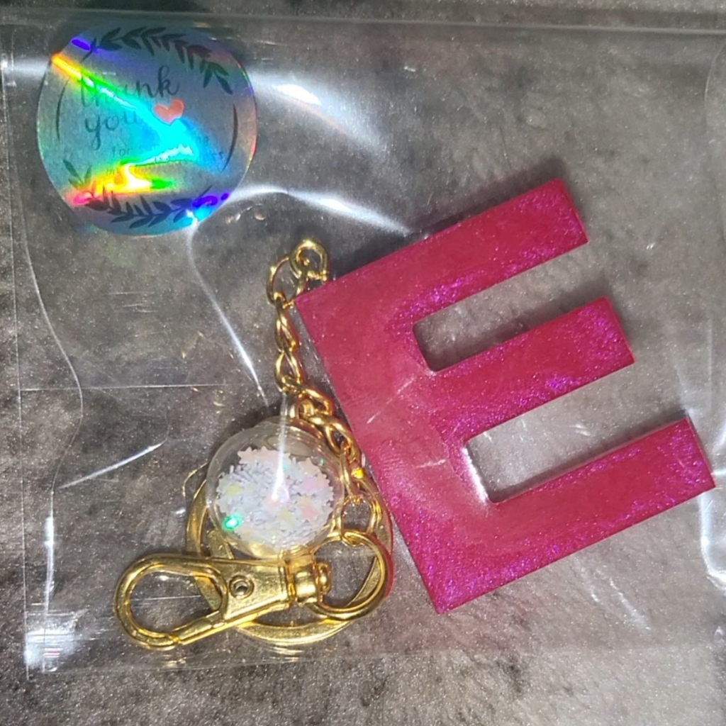 Rose Red E Keychain
